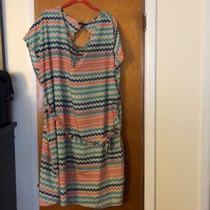 Chevron dress with sleeves